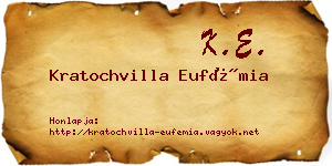 Kratochvilla Eufémia névjegykártya